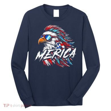 Merica Mullet Eagle Funny 4th Of July Long Sleeve Shirt