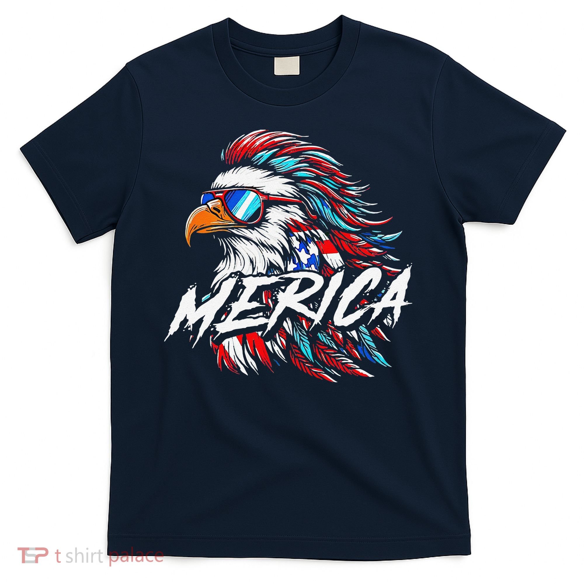 Merica Mullet Eagle Funny 4th Of July T-Shirt