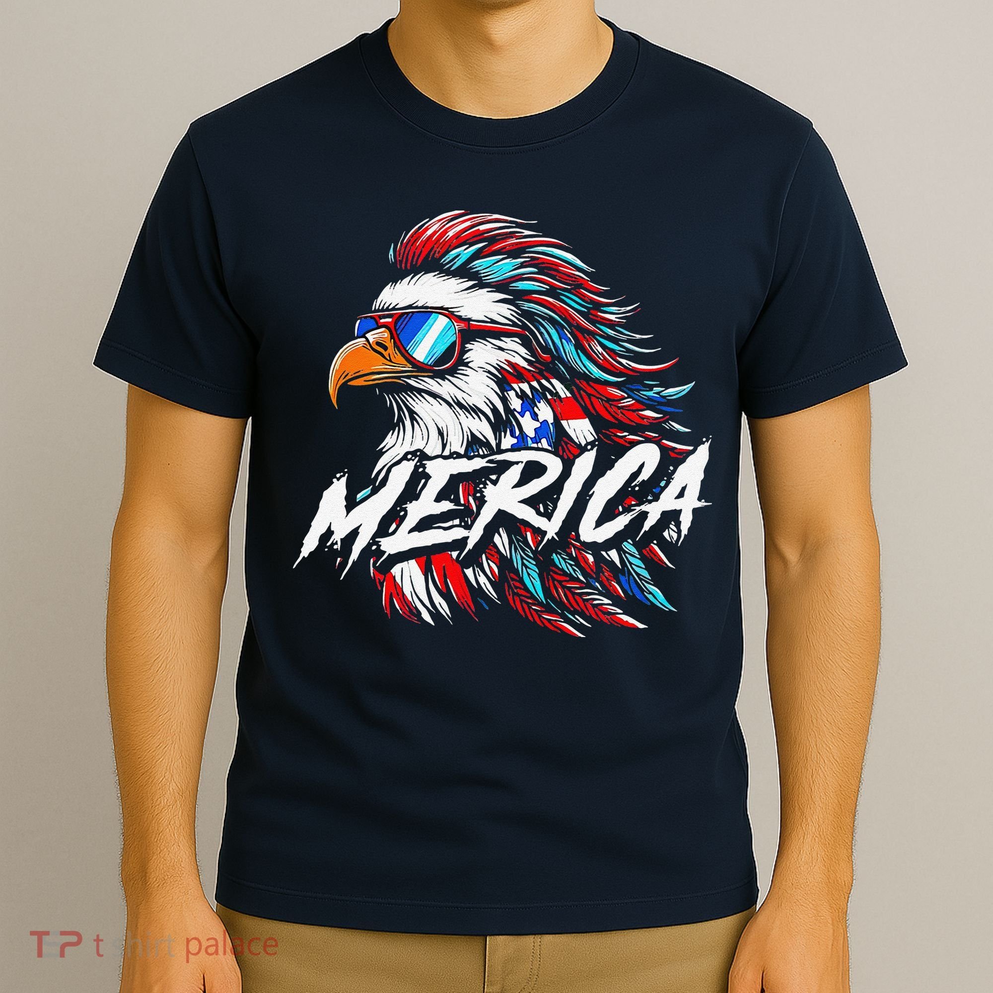 Merica Mullet Eagle Funny 4th Of July T-Shirt