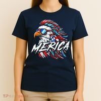 Merica Mullet Eagle Funny 4th Of July T-Shirt thumb 4