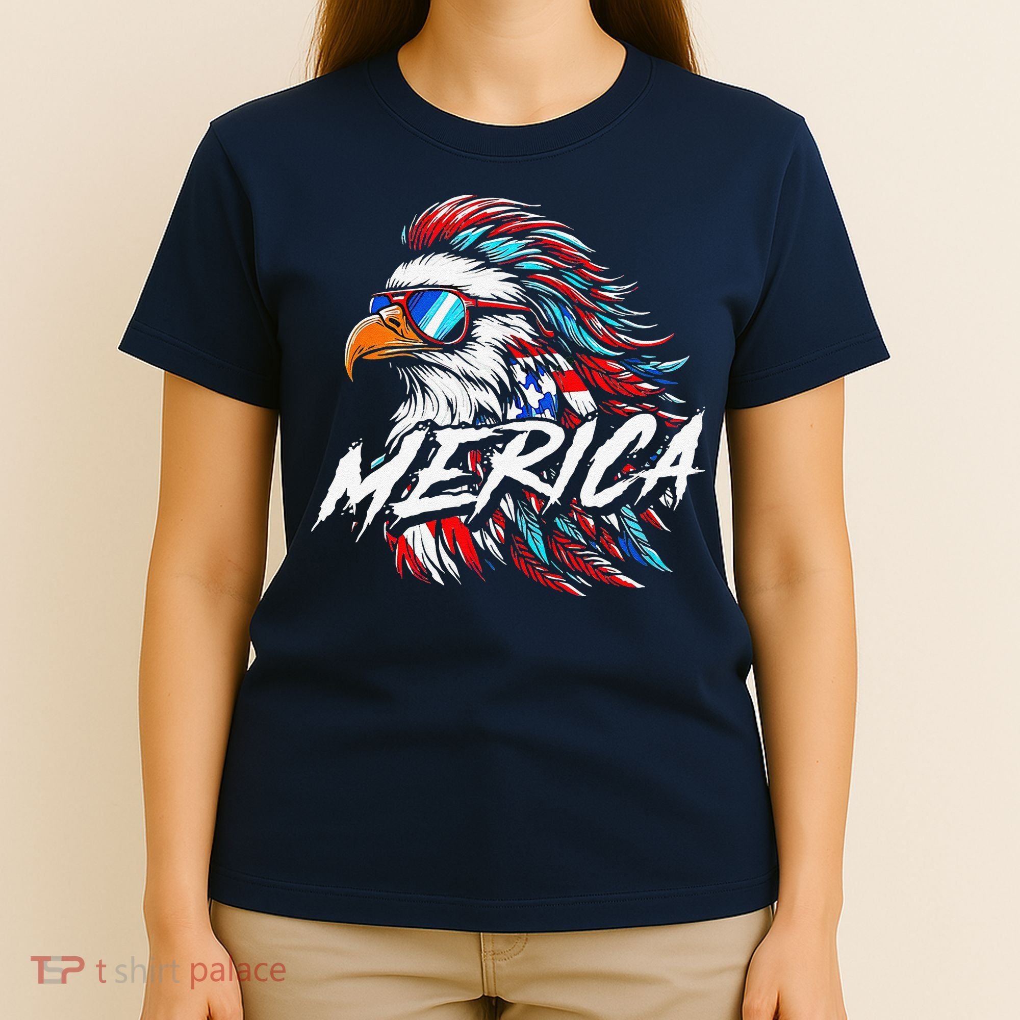 Merica Mullet Eagle Funny 4th Of July T-Shirt
