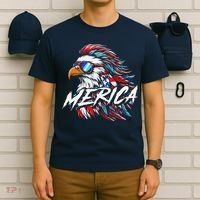 Merica Mullet Eagle Funny 4th Of July T-Shirt thumb 6