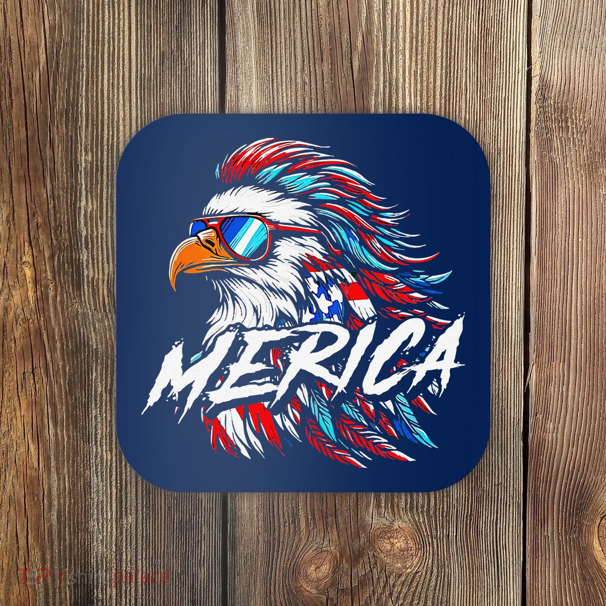 Merica Mullet Eagle Funny 4th Of July Coaster
