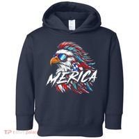 Merica Mullet Eagle Funny 4th Of July Toddler Hoodie thumb 0