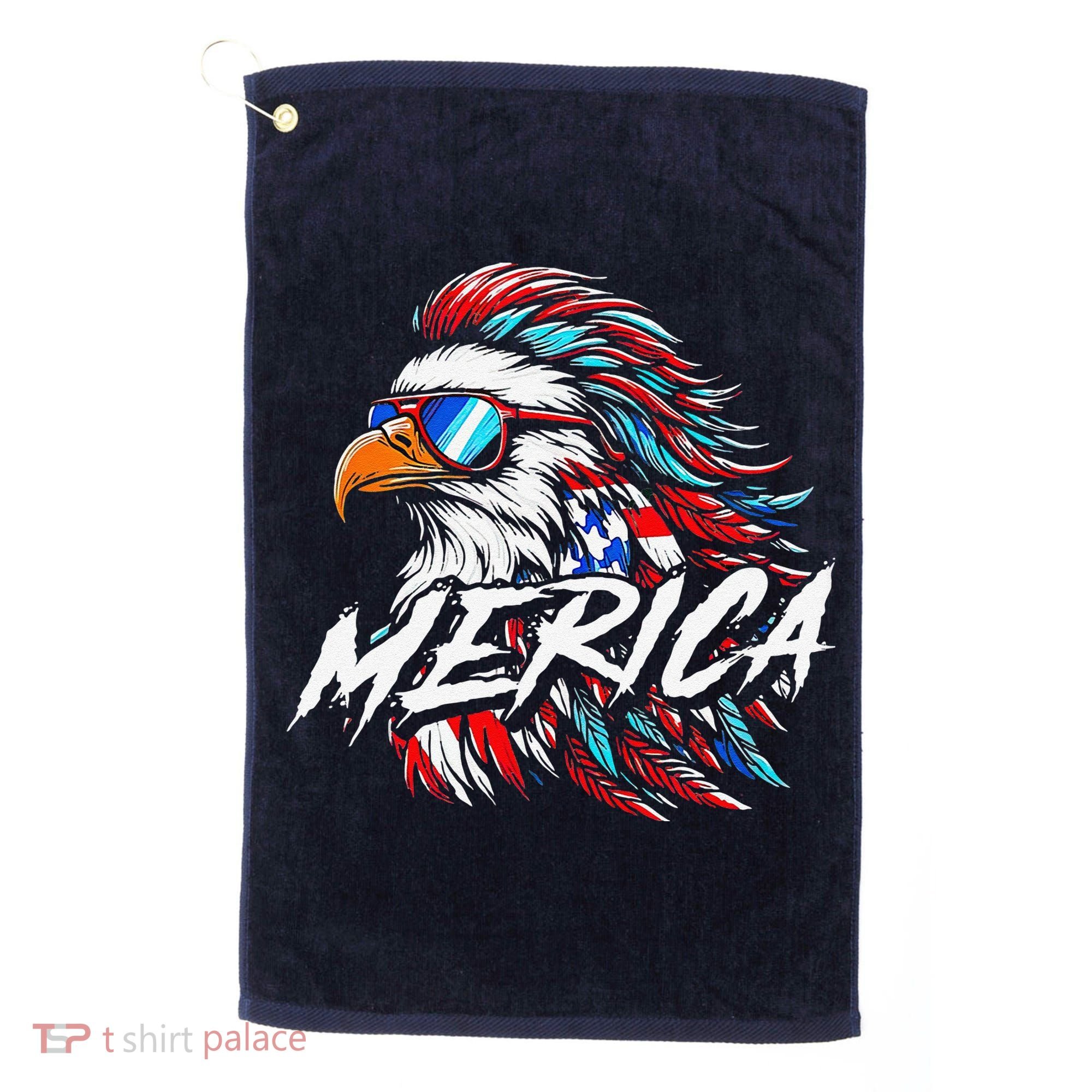 Merica Mullet Eagle Funny 4th Of July Golf Towel