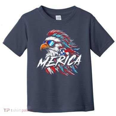 Merica Mullet Eagle Funny 4th Of July Toddler T-Shirt