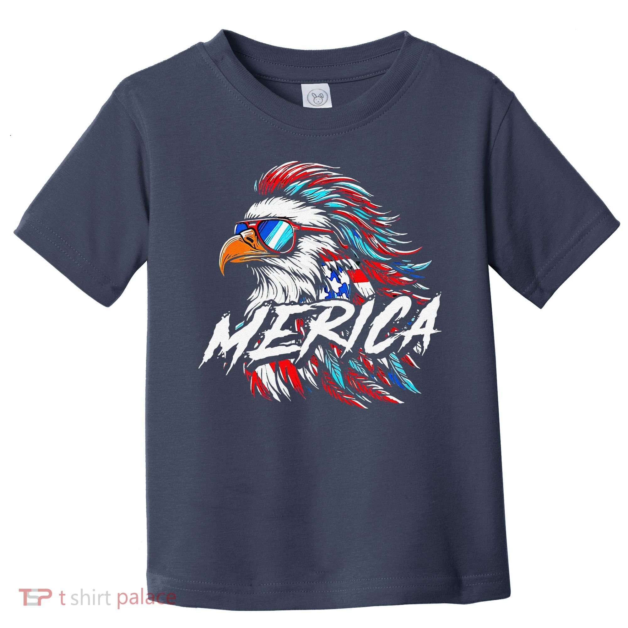 Merica Mullet Eagle Funny 4th Of July Toddler T-Shirt
