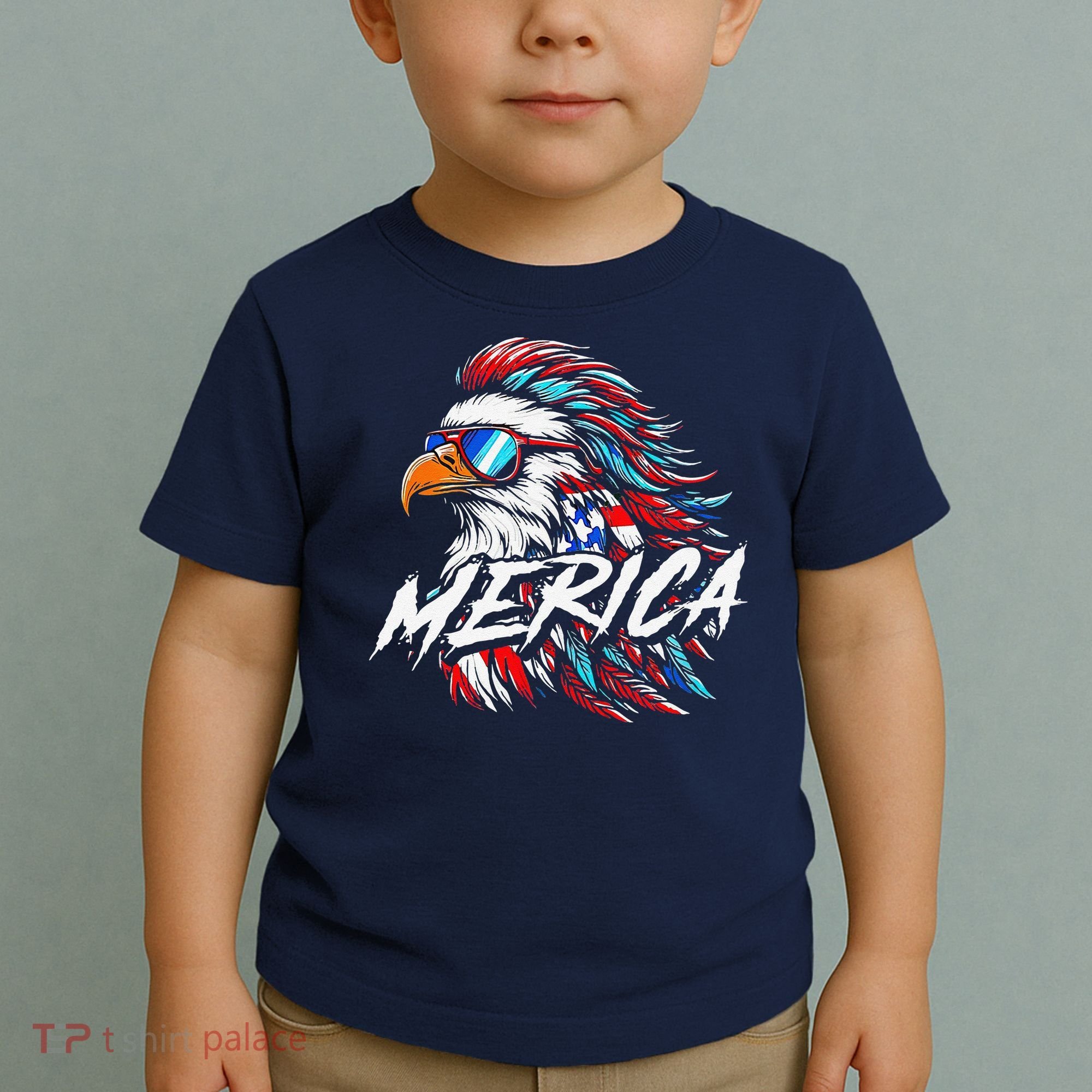 Merica Mullet Eagle Funny 4th Of July Toddler T-Shirt