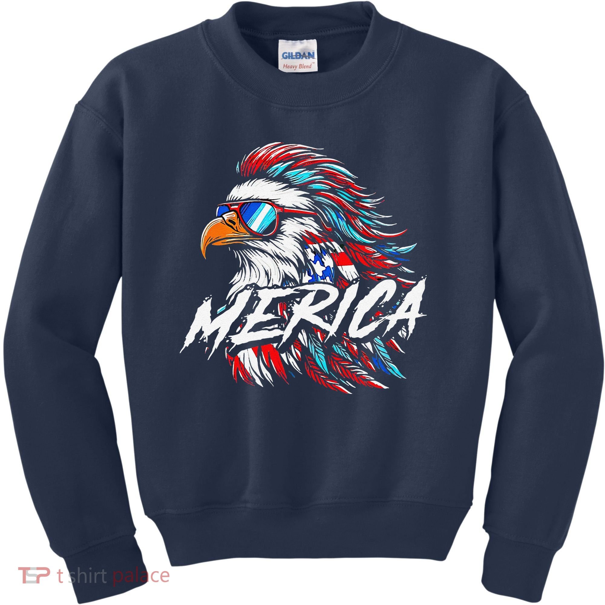 Merica Mullet Eagle Funny 4th Of July Kids Sweatshirt