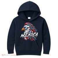 Merica Mullet Eagle Funny 4th Of July Kids Hoodie thumb 0