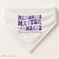 Memories Matter End Alz AlzheimerS Awareness USA-Made Doggie Bandana thumb 0