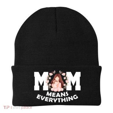 Mom Means Everything Cute Mothers Day Gift Beanie