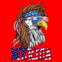 Merica Mullet Eagle Independence Day Santa Hat thumb 1