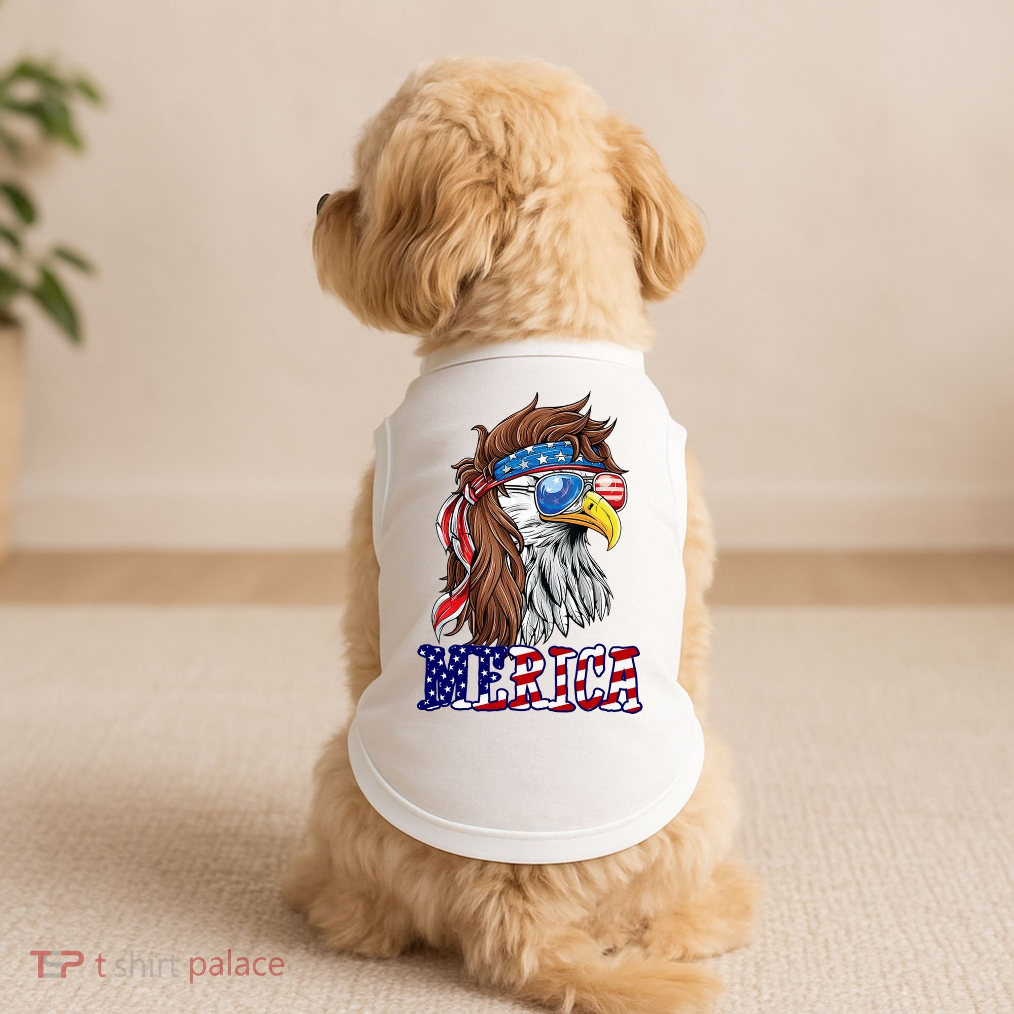 Merica Mullet Eagle Independence Day Doggie Tank