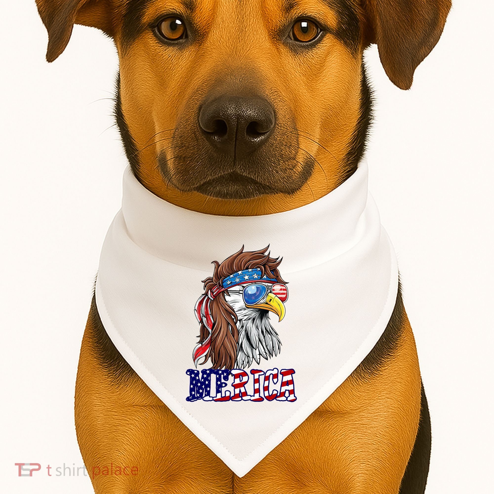 Merica Mullet Eagle Independence Day USA-Made Doggie Bandana