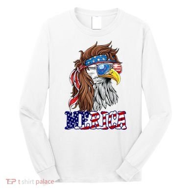 Merica Mullet Eagle Independence Day Long Sleeve Shirt
