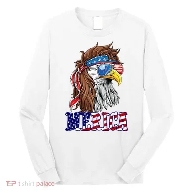 Merica Mullet Eagle Independence Day Long Sleeve Shirt
