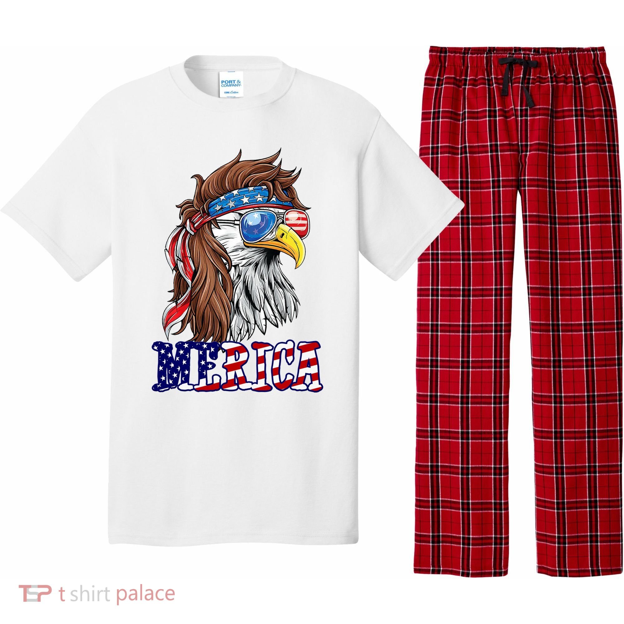 Merica Mullet Eagle Independence Day Pajama Set