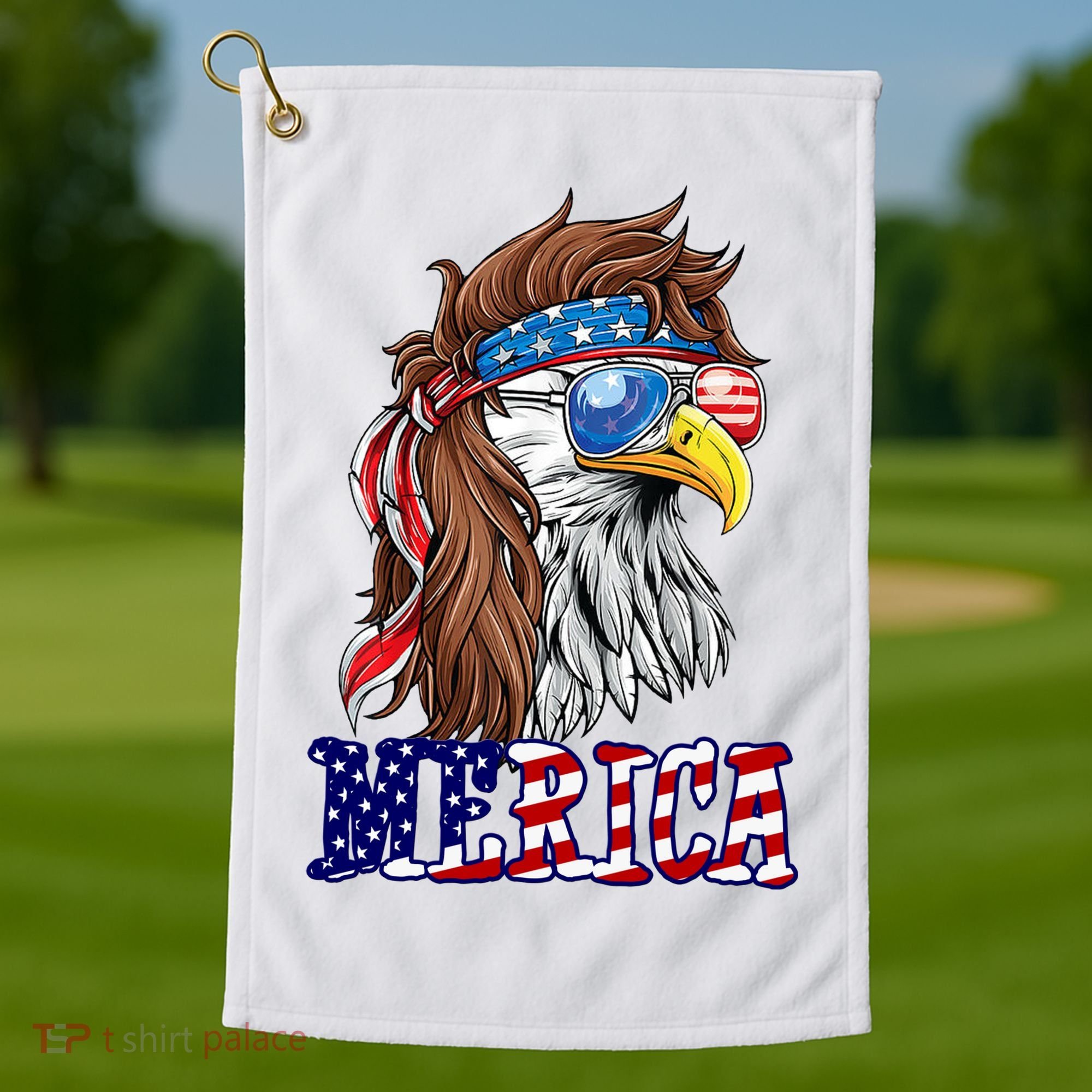 Merica Mullet Eagle Independence Day Golf Towel