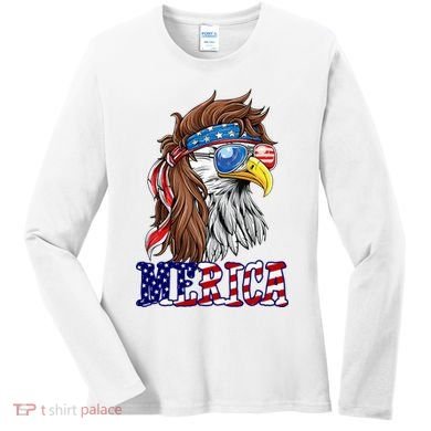 Merica Mullet Eagle Independence Day Women's Long Sleeve Shirt