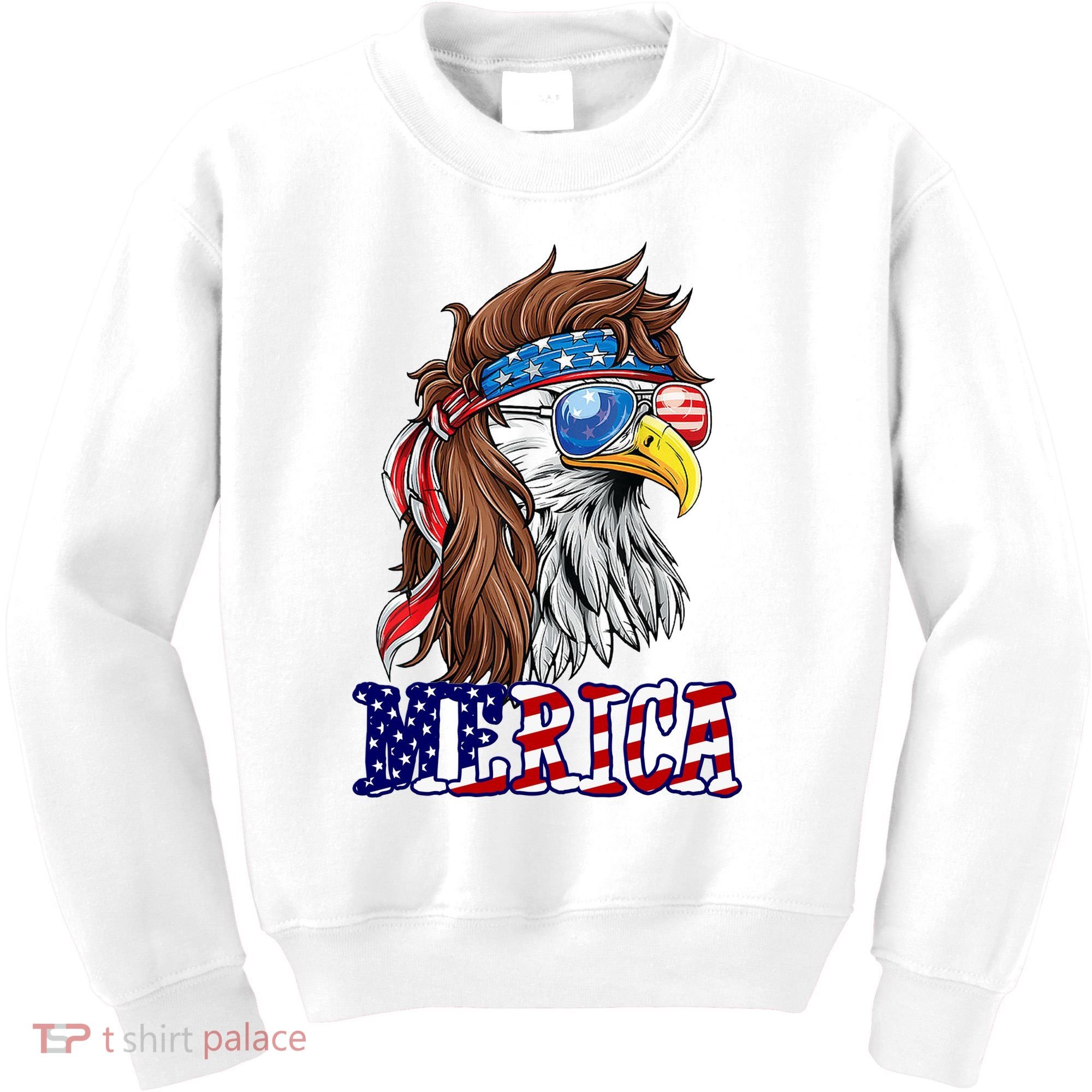 Merica Mullet Eagle Independence Day Kids Sweatshirt
