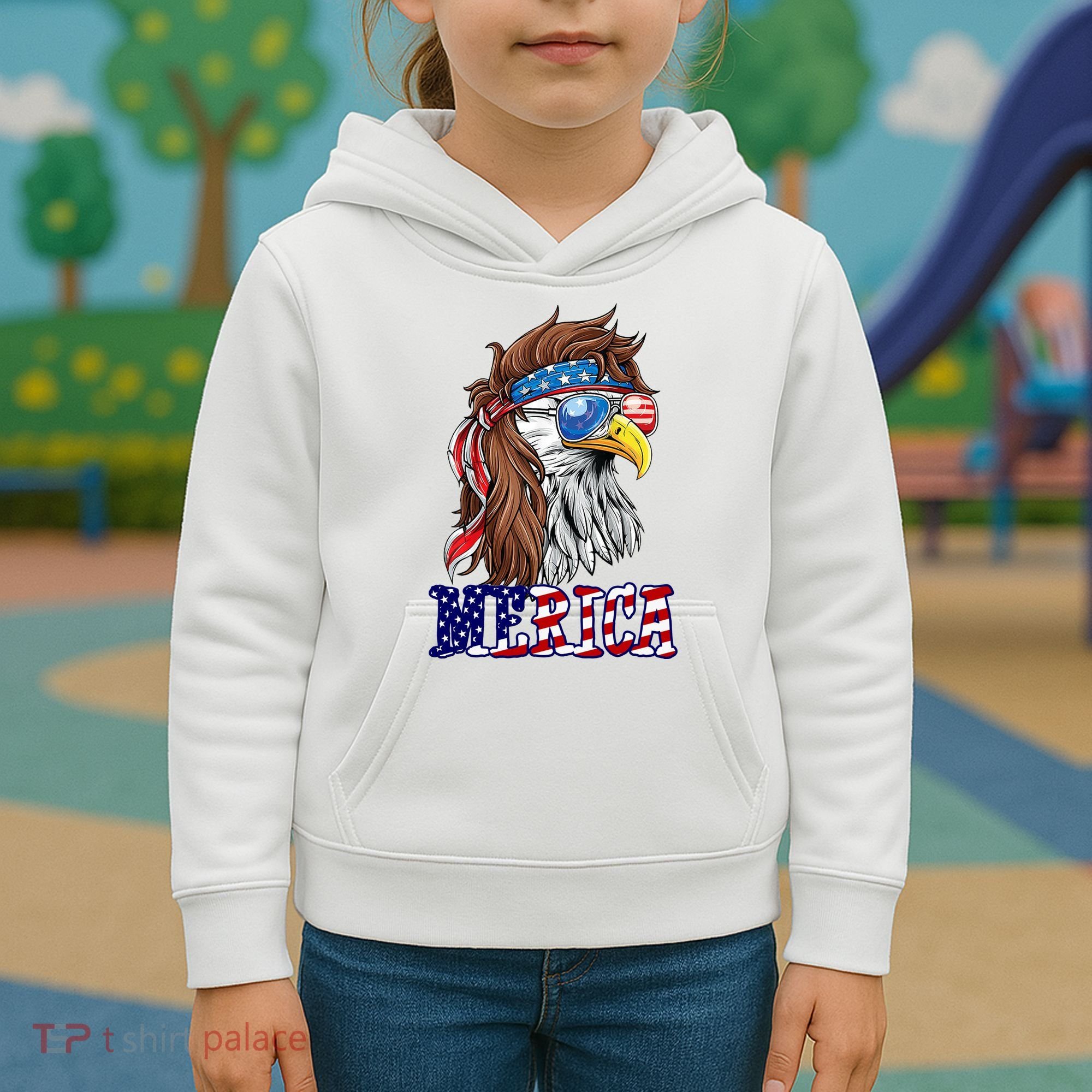 Merica Mullet Eagle Independence Day Kids Hoodie
