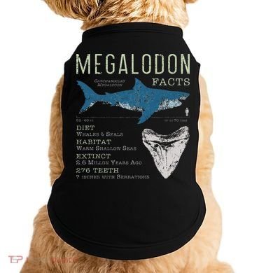 Megalodon Meg Facts Funny Shark Lover Gift Doggie Tank