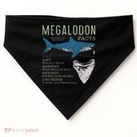 Megalodon Meg Facts Funny Shark Lover Gift USA-Made Doggie Bandana thumb 0