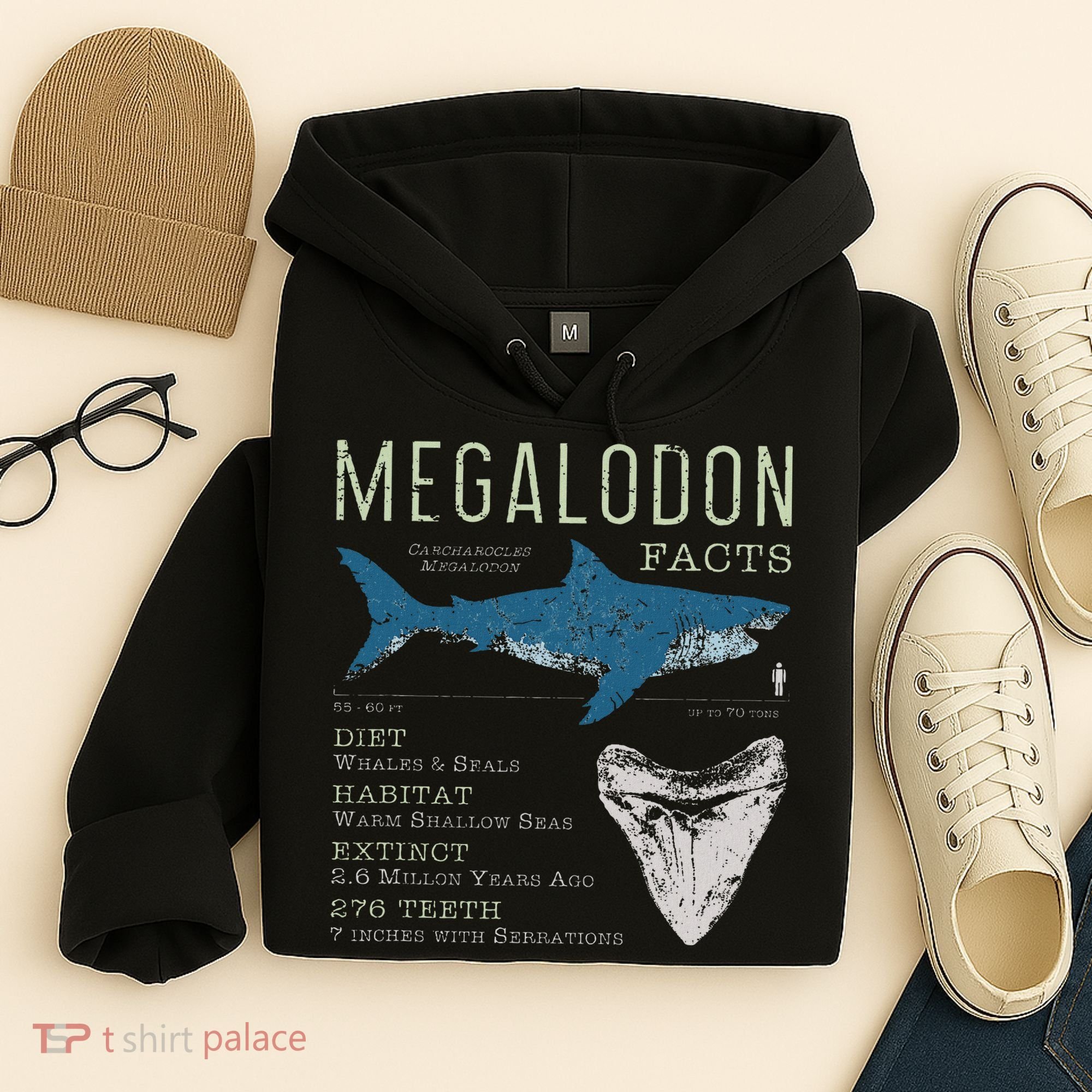 Megalodon Meg Facts Funny Shark Lover Gift Hoodie