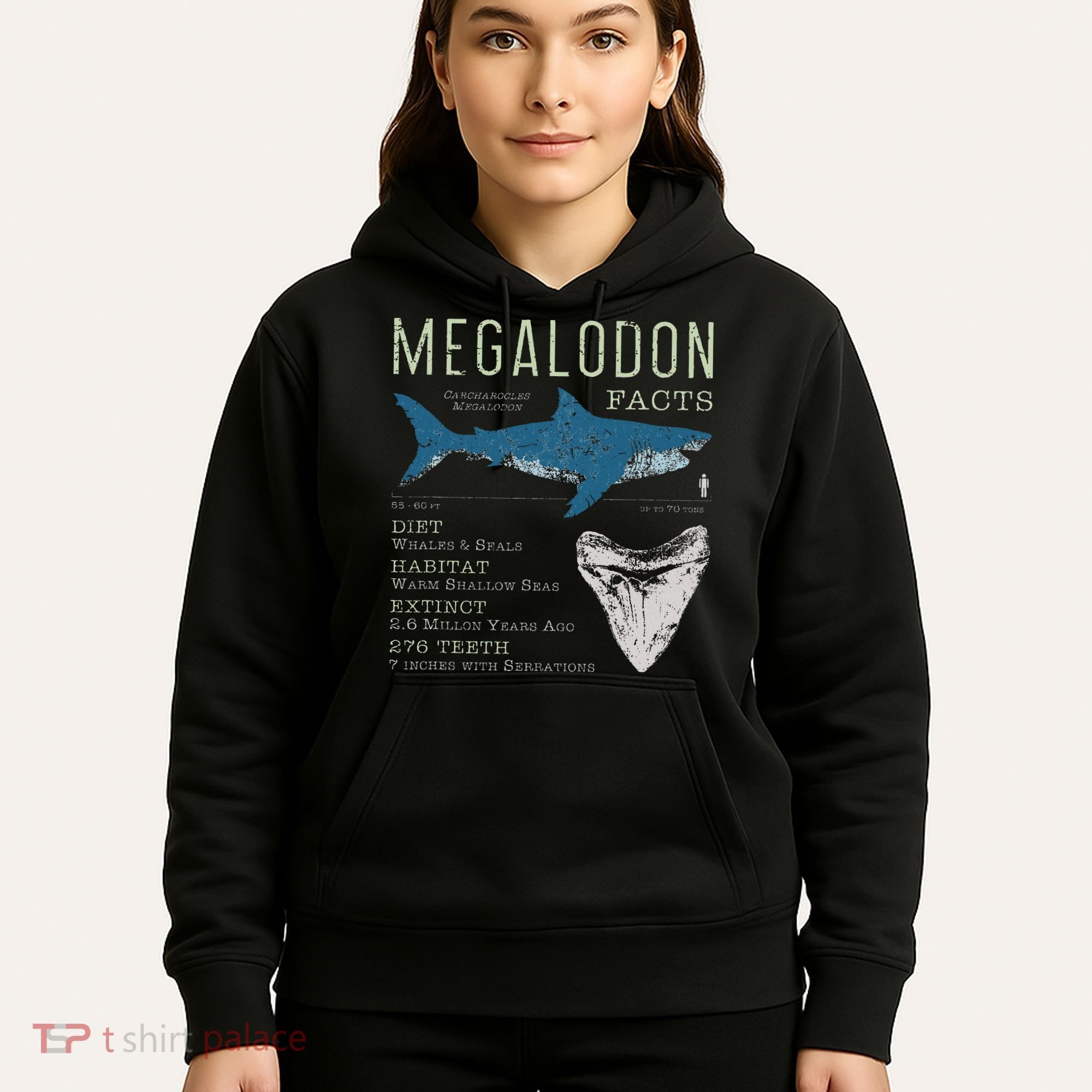 Megalodon Meg Facts Funny Shark Lover Gift Hoodie