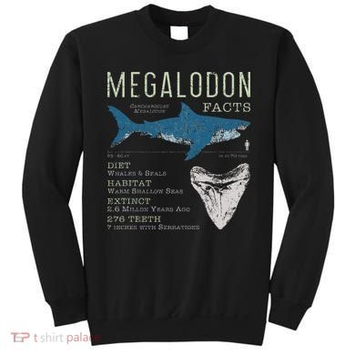 Megalodon Meg Facts Funny Shark Lover Gift Sweatshirt