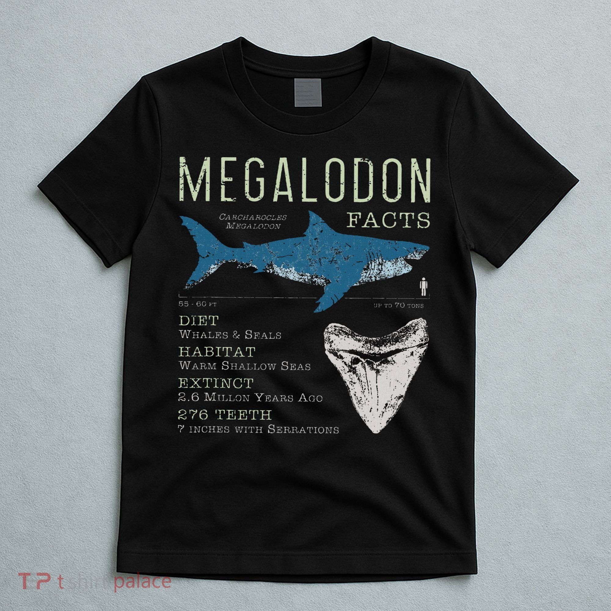 Megalodon Meg Facts Funny Shark Lover Gift T-Shirt