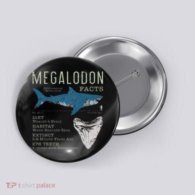 Megalodon Meg Facts Funny Shark Lover Gift Button