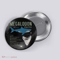 Megalodon Meg Facts Funny Shark Lover Gift Button thumb 0