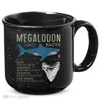 Megalodon Meg Facts Funny Shark Lover Gift 15oz Campfire Ceramic Mug thumb 0