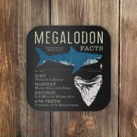 Megalodon Meg Facts Funny Shark Lover Gift Coaster thumb 0