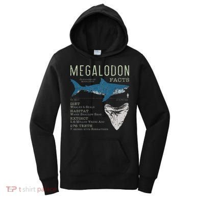 Megalodon Meg Facts Funny Shark Lover Gift Women's Hoodie
