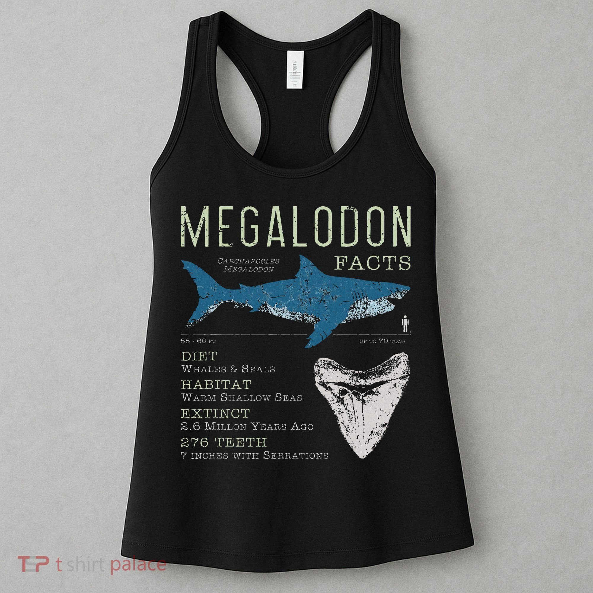 Megalodon Meg Facts Funny Shark Lover Gift Women's Tank Top