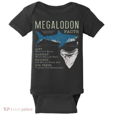 Megalodon Meg Facts Funny Shark Lover Gift Baby Bodysuit