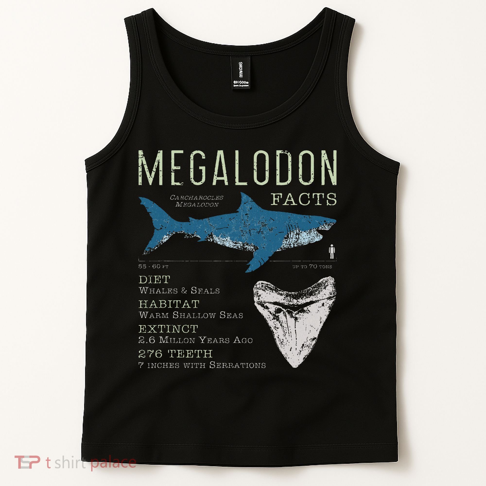 Megalodon Meg Facts Funny Shark Lover Gift Tank Top
