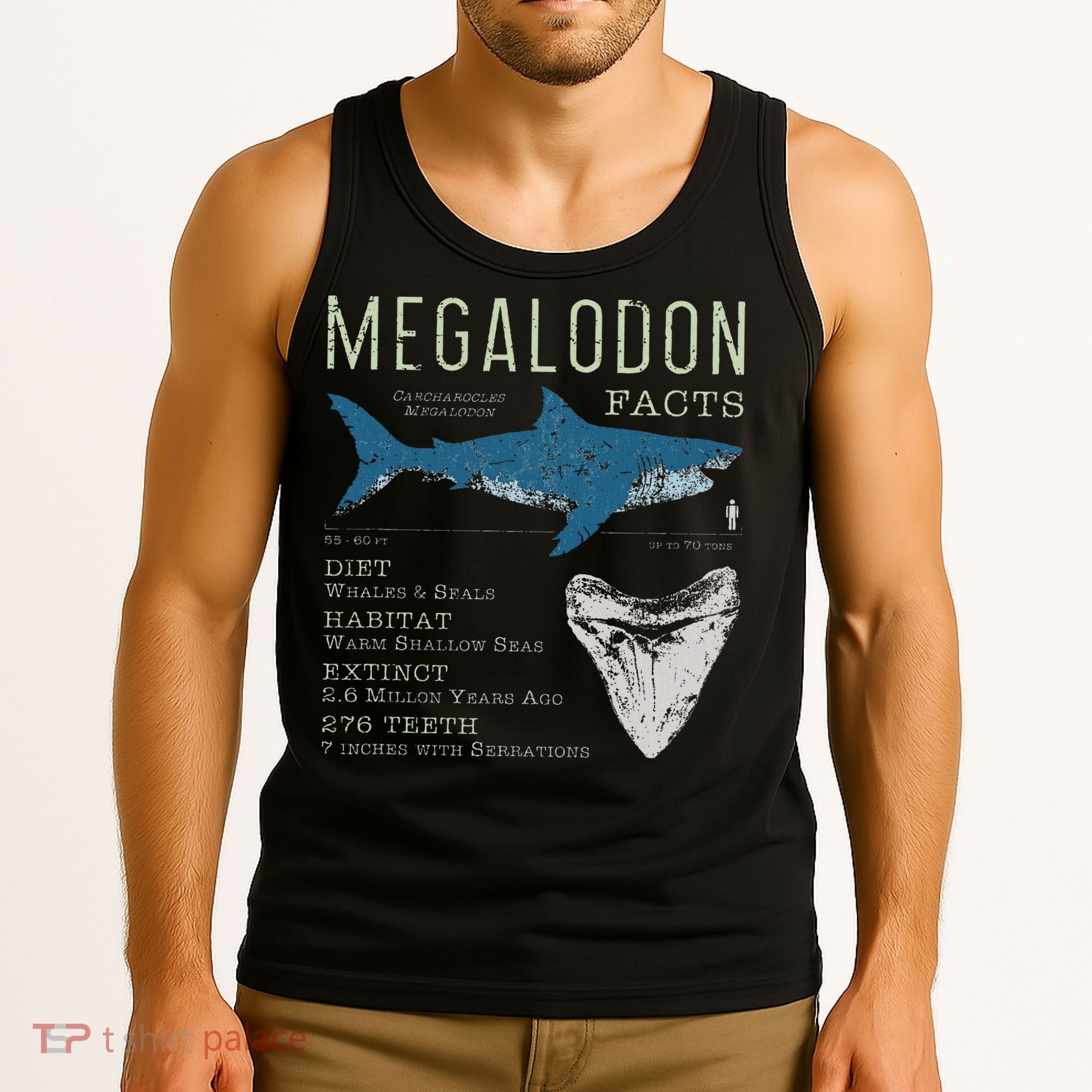 Megalodon Meg Facts Funny Shark Lover Gift Tank Top