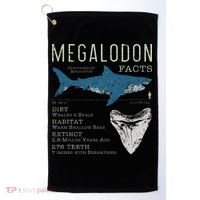 Megalodon Meg Facts Funny Shark Lover Gift Golf Towel thumb 0