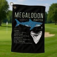 Megalodon Meg Facts Funny Shark Lover Gift Golf Towel thumb 1