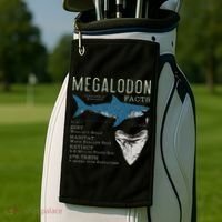 Megalodon Meg Facts Funny Shark Lover Gift Golf Towel thumb 2