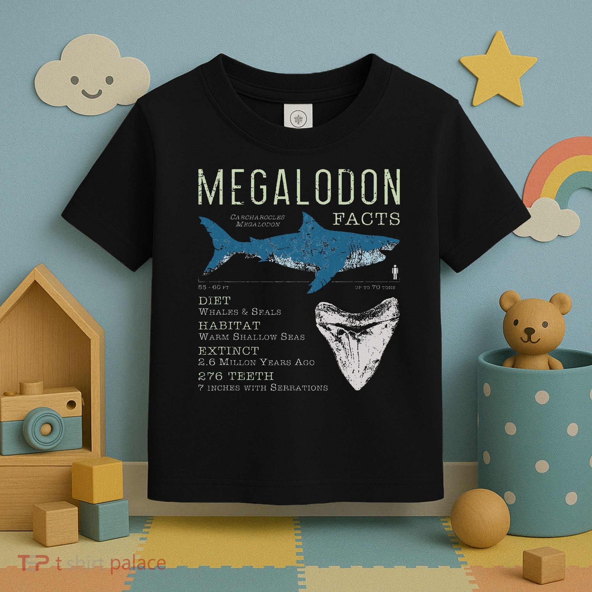 Megalodon Meg Facts Funny Shark Lover Gift Toddler T-Shirt