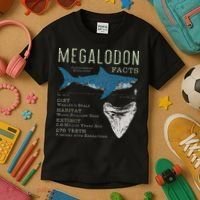 Megalodon Meg Facts Funny Shark Lover Gift Kids T-Shirt thumb 3