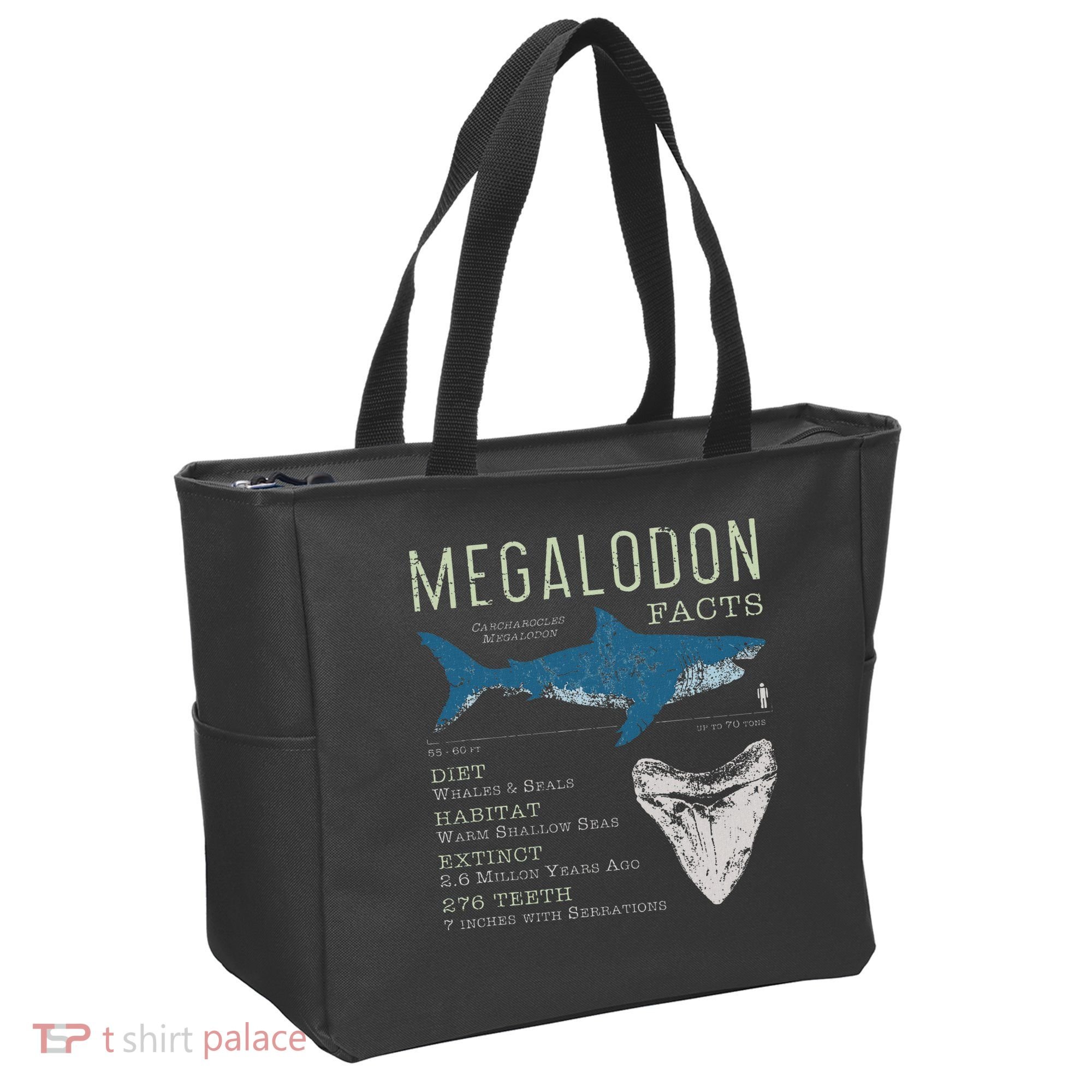 Megalodon Meg Facts Funny Shark Lover Gift Tote Bag