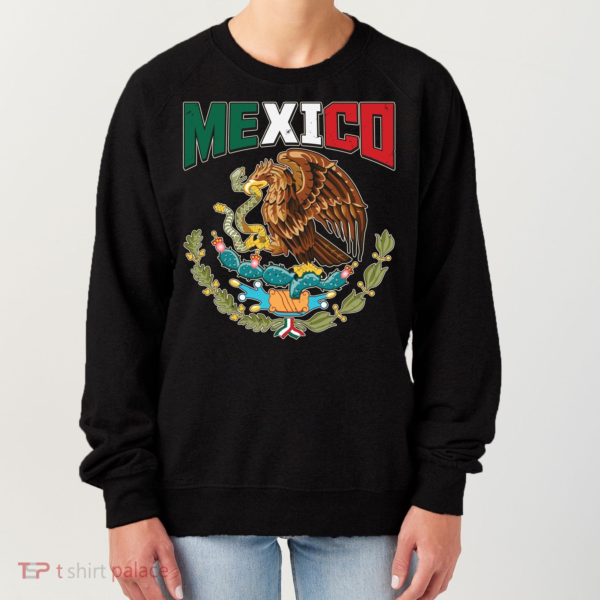 Mexico Mexican Flag Eagle And Snake Women's Sweatshirt