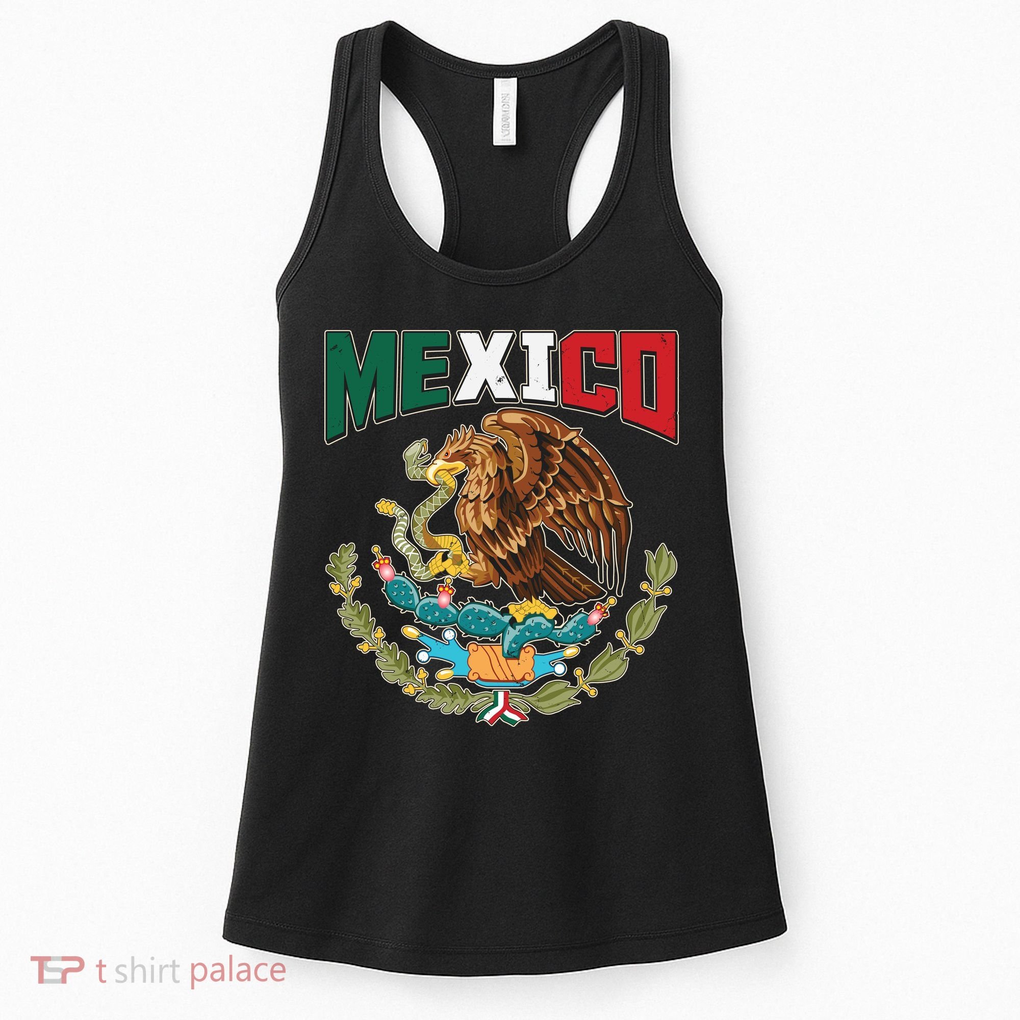Mexico Mexican Flag Eagle And Snake Women's Tank Top