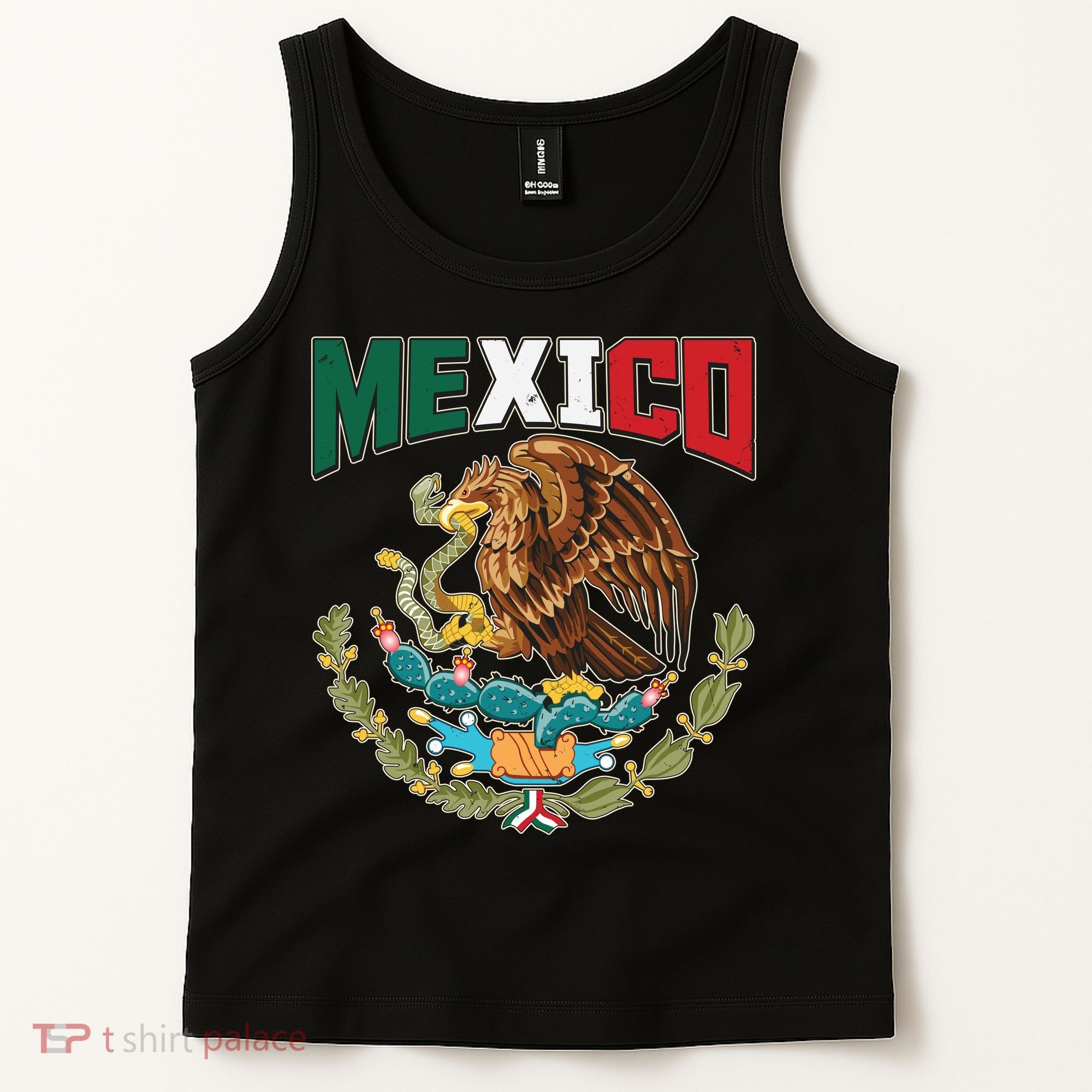 Mexico Mexican Flag Eagle And Snake Tank Top